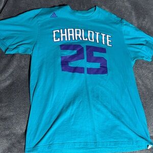 Adidas Charlotte Hornets Al Jefferson Teal and Purple Jersey Shirt